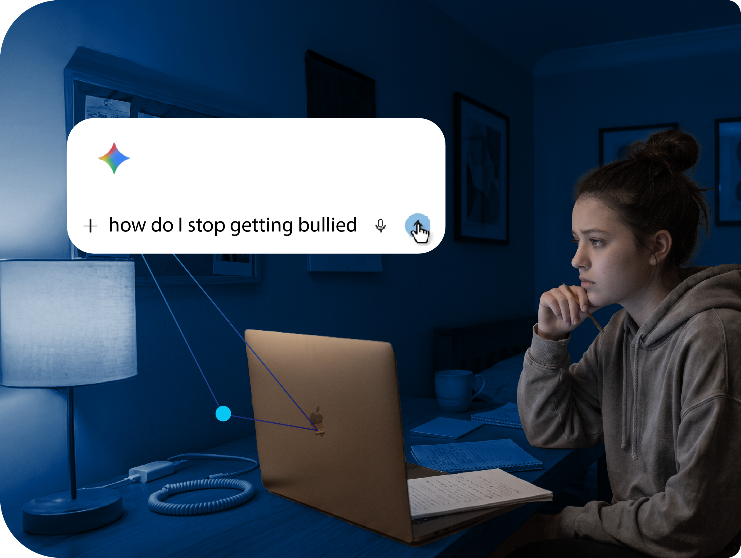 Students use AI in the classroom while their teacher assists them.