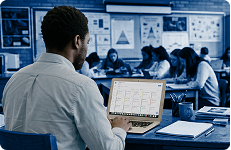 An educator using a Securly software on their laptop