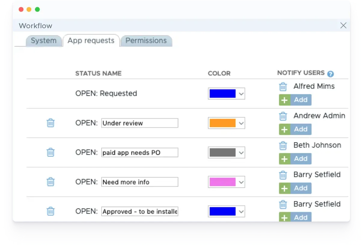 Screenshot of the workflow dashboard in Securly's MDM software