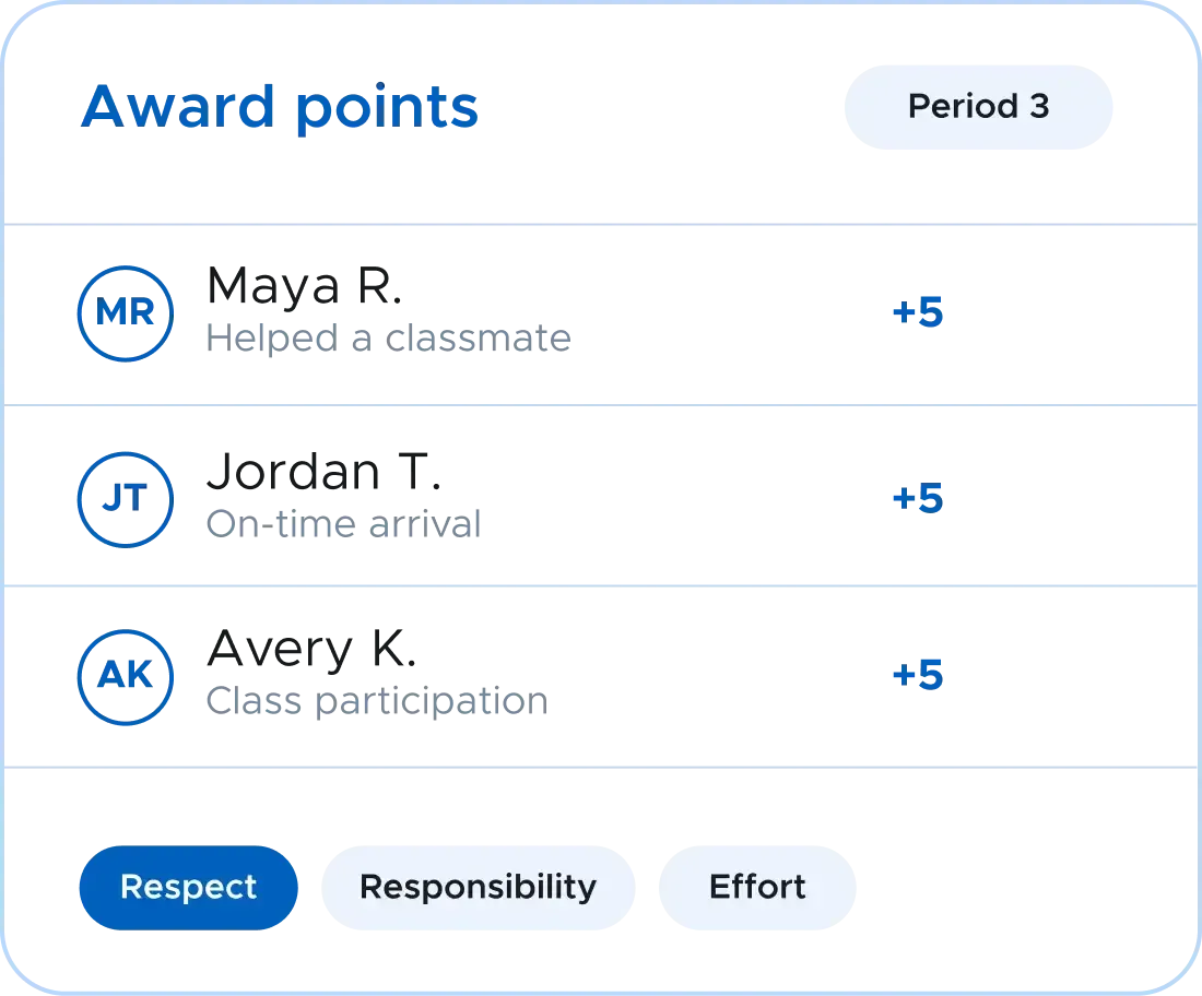 Award points mockup